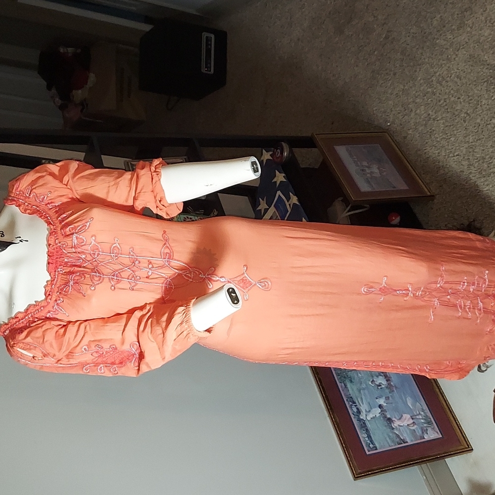 Poupette sensual sheer Orange dress.